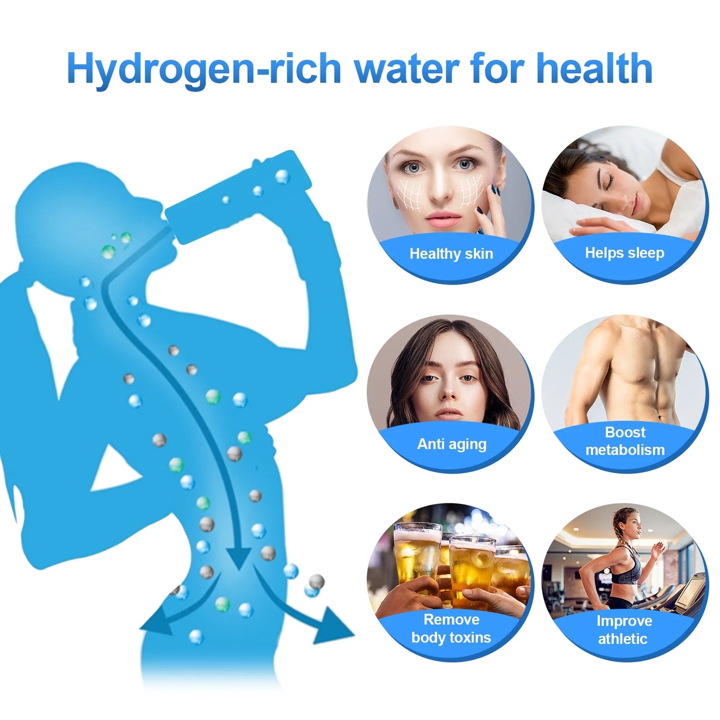 Hydrogen Water Generator Alkaline Maker Portable Water Ionizer Bottle